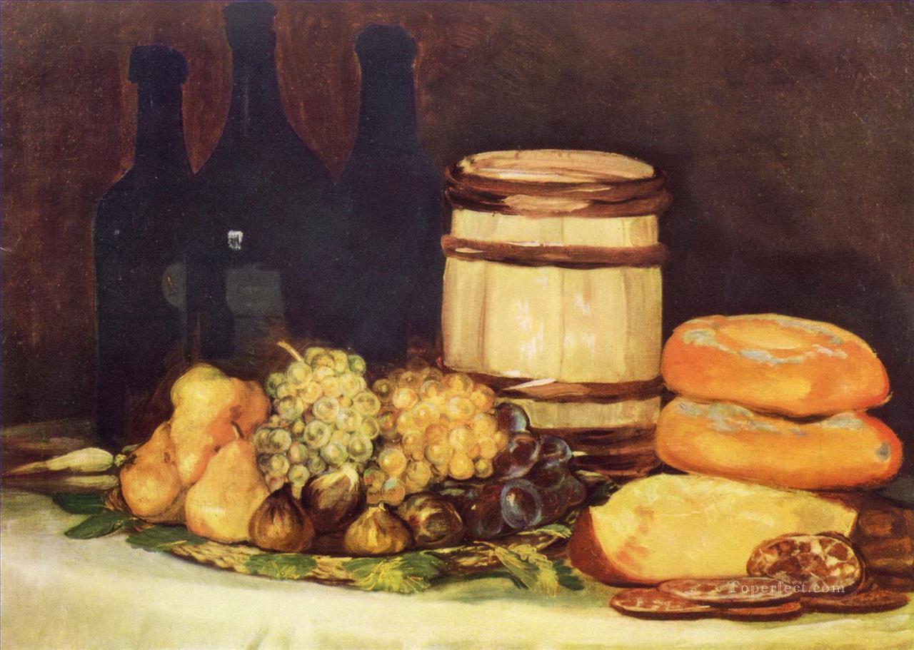 Still life with fruit bottles breads Francisco de Goya Oil Paintings